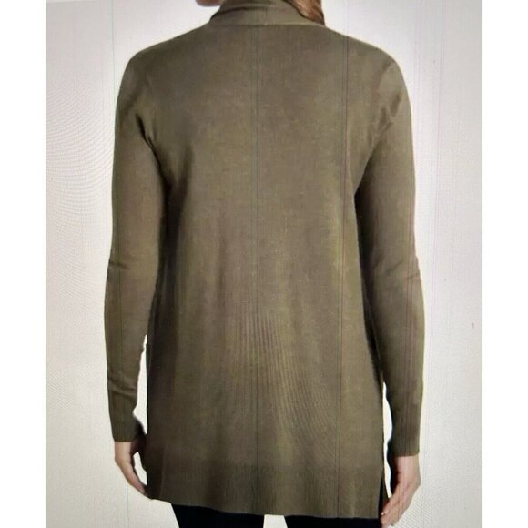 Pink Clover Stitch Fix Olive Green Penton Stretch Open Cardigan Sweater Size M - Picture 3 of 11
